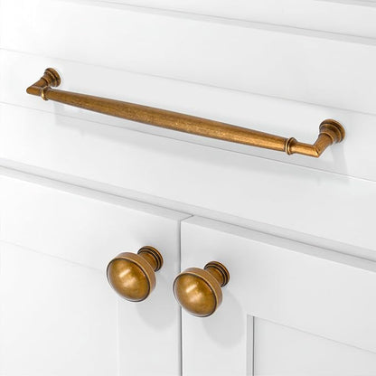 10 Pack Antique Brass Cabinet Pulls 10 Inch(254mm) Kitchen Cabinet Handles Solid Zinc Alloy Cabinet Hardware Drawer Pulls