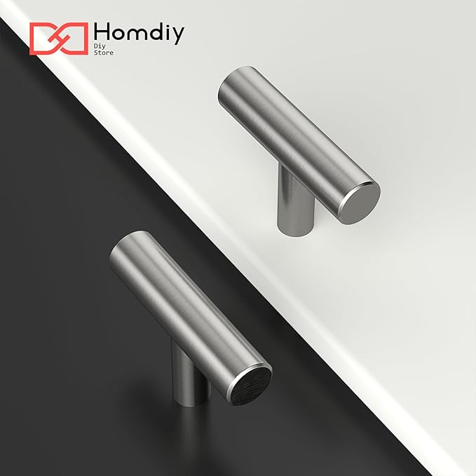 homdiy 15Pack Cabinet Knobs Brushed Nickel Drawer Knobs - 2in Overall Cabinet Door Knobs Single Hole Knobs Modern Cabinet Hardware for Kitchen Cabinets, Dresser Drawers