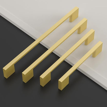 Asidrama 10 Pack 3.75 Inch(96mm) Brushed Gold Kitchen Cabinet Handles, Cabinet Pulls Kitchen Cabinet Hardware for Cupboard Drawer Pulls