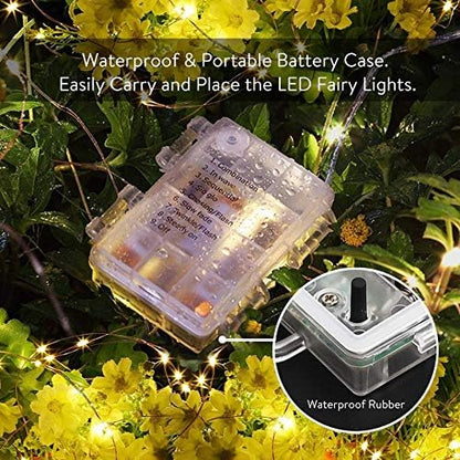 String Lights,LED Copper Wire Lights, Each Set 33ft/10M 100LEDs and 6 Remote Control.AA Battery Powered,Decor Rope Lights for Holiday,Wedding, Parties.(Pink)