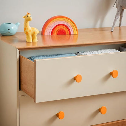 Ravinte 10 Pack Cabinet Knobs Orange Kitchen Cabinet Knobs Round Dresser Drawer Pulls Closet Door Pulls 1-1/5 Inch