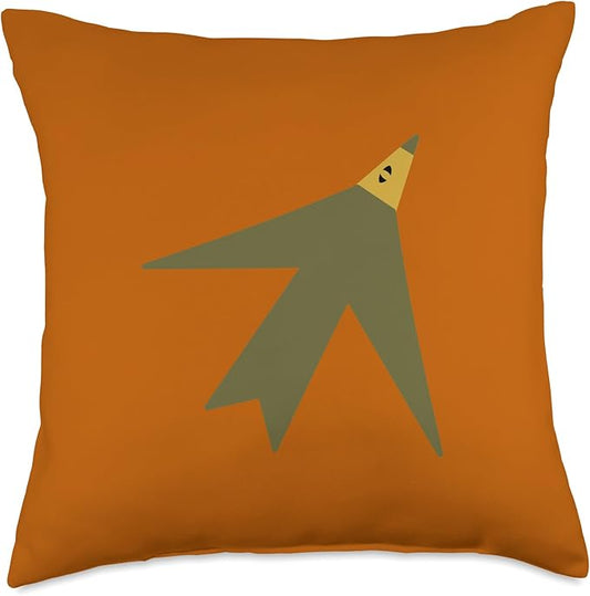 Cute Scandinavian Animals Designs Chic Scandinavian Bird Minimalism Throw Pillow, 18x18, Multicolor