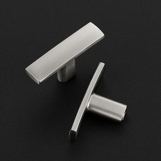 1 Pack Silver Cabinet Knobs - Curved Cabinet Pulls Brushed Nickel Knobs for Kitchen Drawer Solid Dresser Hardware 1-3/4in Length Single Hole