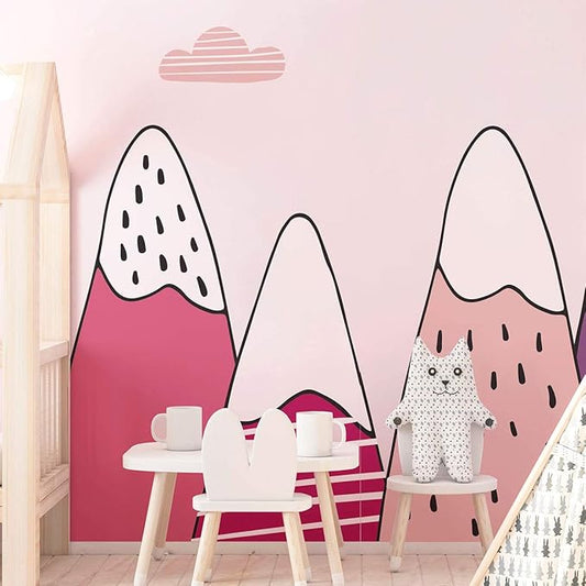 Ambiance Stickers Scandinavian Nordic Mountains Wall Decals, DIY Home Decor, Peel and Stick Removable Stickers, Waterproof and Self Adhesive Wall Art - H80 x L110 CM