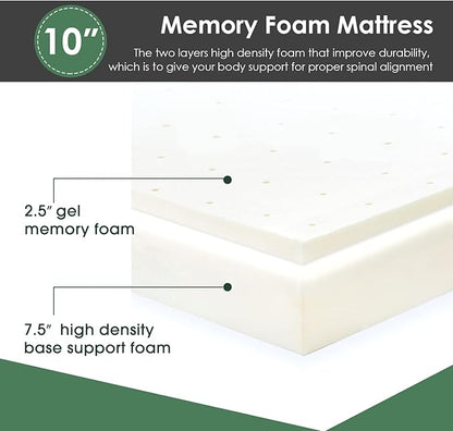 PayLessHere 10 Inch King Gel Memory Foam Mattress Fiberglass Free/CertiPUR-US Certified/Bed-in-a-Box/Cool Sleep & Comfy Support