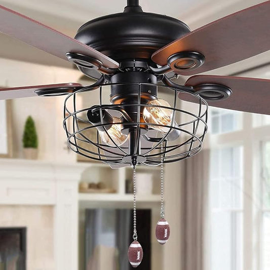 Ceiling Fan Pull Chain Extender - 12 Inch Pull Chain Connector for Lighting Fans, 2 Pack (Football)