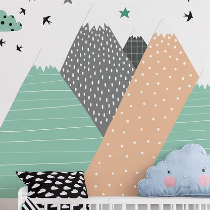 Children's Wall Sticker for Baby Room Decoration – Giant Scandinavian Mountains Darinka – H120 x L180 cm