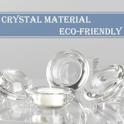 Clear Tealight Candle Holders - Set of 24, Round Chunky Glass Candle Holder, 3" Diameter - CH01
