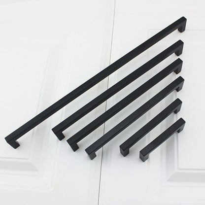 Goldenwarm 1 Pack Black Square Bar Cabinet Pull Drawer Handle Stainless Steel Modern Hardware for Kitchen and Bathroom Cabinets Cupboard, Center to Center 3-1/2in (90mm)