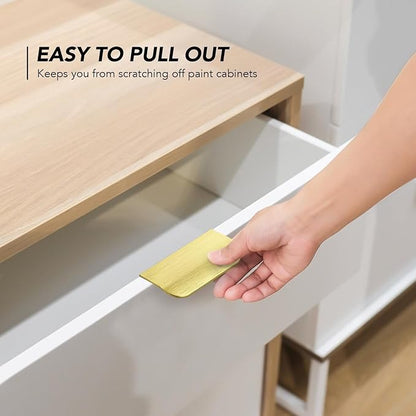 Ravinte Hardware 30 Pack Gold Cabinet Handles, 3 Inch (76mm) Finger Edge Pulls, 2 Inch Hole Center, Finger Pulls for Cabinets