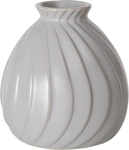 Iconic Scandi Vase 4 Piece Set, Pearly Grey, Glazed, Water-Tight, Porcelain, 3-7.75 Inches