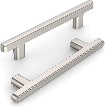 10 Pack 3.75 Inch(96mm) Kitchen Cabinet Handles Brushed Satin Nickel Cabinet Pulls Kitchen Cabinet Hardware Drawer Pulls for Cupboard Wardrobe