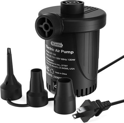 Air Pump for Inflatables: AC 110V Air Mattress Pump with 3 Nozzles - Quick-Fill Electric Inflator Deflator for Inflatable Pool Raft Bed Boat Floats Swimming Rings Yoga Balls