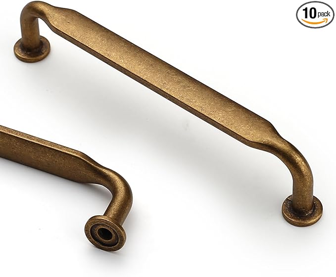 Asidrama 10 Pack 5 Inch(128mm) Antique Brass Kitchen Cabinet Handles, Cabinet Pulls Kitchen Cabinet Hardware for Cupboard Drawer Pulls