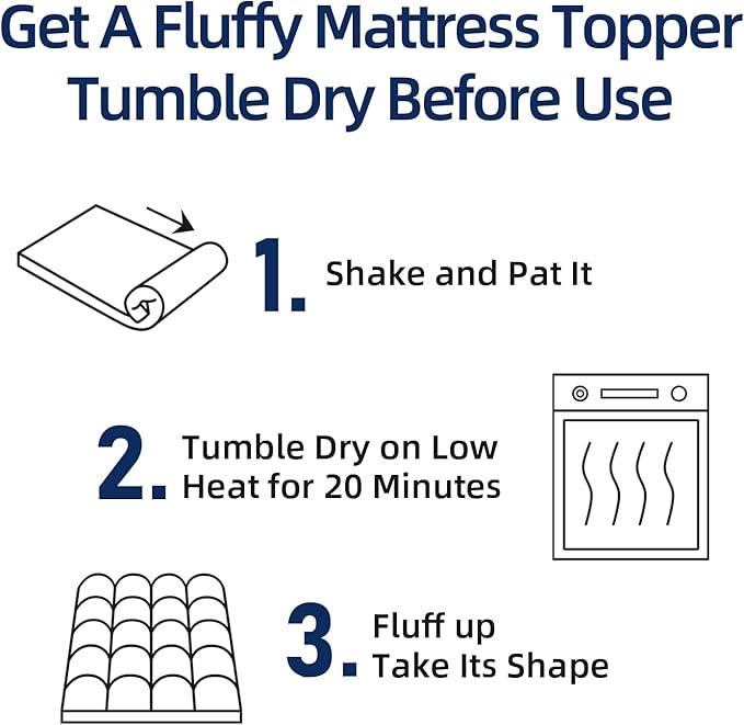 Mattress Topper California King for Back Pain, Extra Thick Mattress Pad Cover, Plush Pillow Top, Deep Elastic Pocket, White