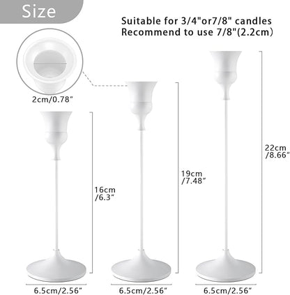 Candlestick Holders White, 6 Packs Taper Candle Holder for Candlesticks, Candle Sticks Holder Decor for Home Decor