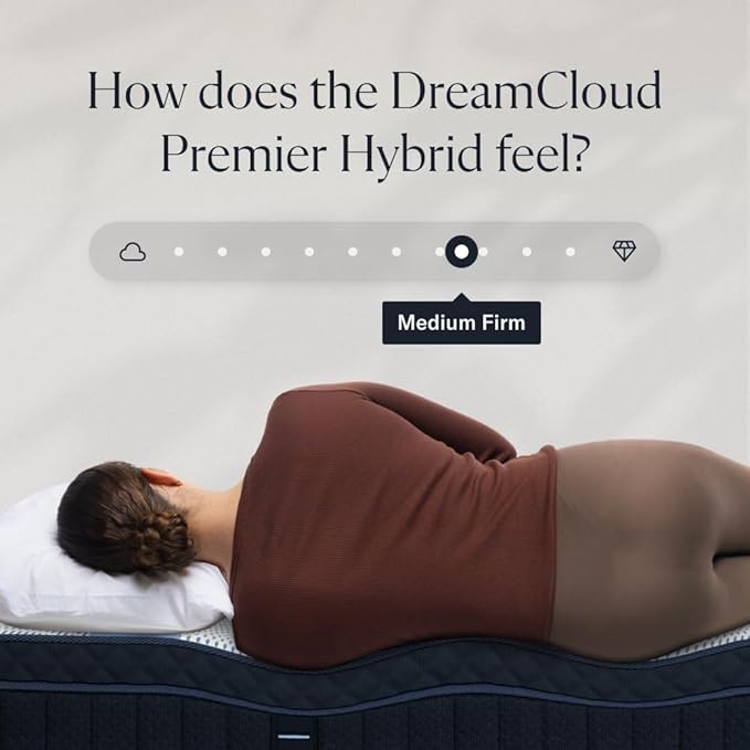 DreamCloud Premier 13" California King Mattress - Luxury Hybrid Gel Memory Foam - 365 Night Trial - Fiberglass Free - Forever Warranty - Mattress in a Box - CertiPUR-US Certified