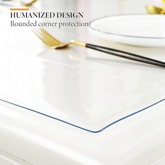 Deep Dream 1.5mm Clear Desk Cover Protector, 44×108 Inch Clear Desk Cover, Clear Desk Mat, Table Cover Tablecloth Protector Rectangle, Table Protector for Dining Room Table
