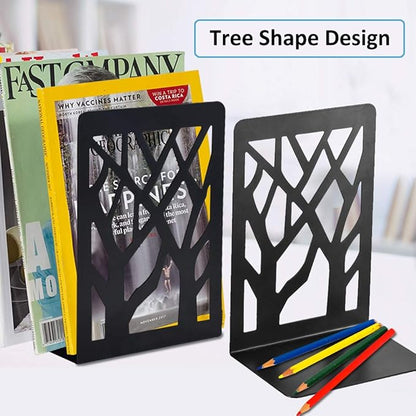 Book Ends, Bookends, Bookends for Shelves, Bookend, Book Ends for Heavy Books, Black Metal Book Shelf Holder Home Decorative, Book Stoppers for Shelves 3 Pair