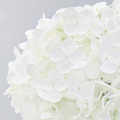 MARTINE MALL 4Pcs 21in Hydrangea Artificial Flowers, Latex Real Touch Hydrangeas Lifelike Large Hydrangea Flowers for Home Decor Party Arrangements Wedding Bouquets Centerpieces (White)