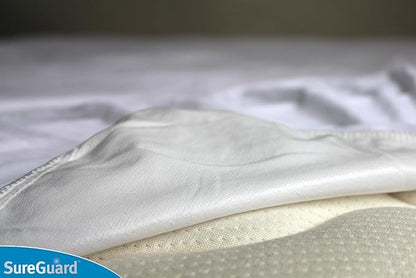 SureGuard Twin Size Mattress Protector - 100% Waterproof, Hypoallergenic - Premium Fitted Cotton Terry Cover White