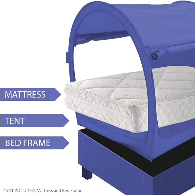 LEEDOR Bed Tent Dream Tents Bed Canopy Shelter Cabin Indoor Privacy Warm Breathable Pop Up Twin/Full/Queen for Kids and Adult Patent Pending(Mattress Not Included)