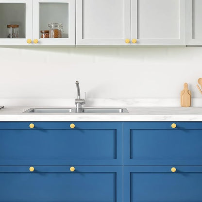 Ravinte 35 Pack Cabinet Knobs Gold Kitchen Cabinet Knobs Round Dresser Drawer Pulls Closet Door Pulls 1-1/5 Inch