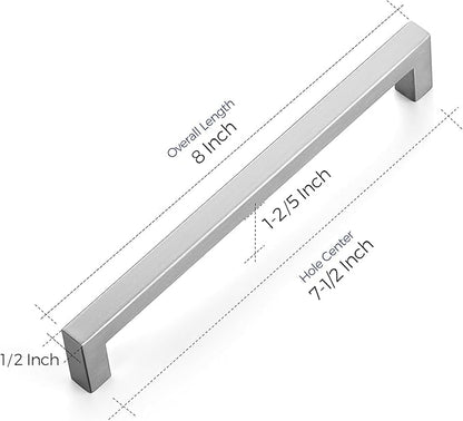 Ravinte 10 Pack Stainless Steel Kitchen Cabinet Handles Brushed Nickel Cabinet Pulls Kitchen Drawer Handles Sleek Dresser Drawer Pulls with 7-1/2 inch Hole Center Satin Nickel Cabinet Hardware