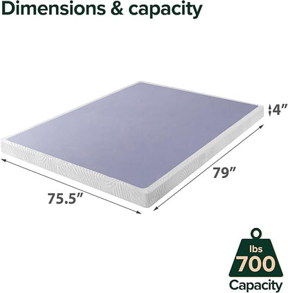 ZINUS Edgar 4 Inch Wood Box Spring, Mattress Foundation, Sturdy Wood Structure, Low Profile, Easy Assembly, King