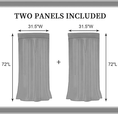 Viking Curtains, Gothic Nordic Wolf Celtic Rune Scandinavian Viking Runes Norse Mythology Aesthetic Retro Drapery for Bedroom Living Room Bathroom Window 2 Panel Set, 63"x72" Inch