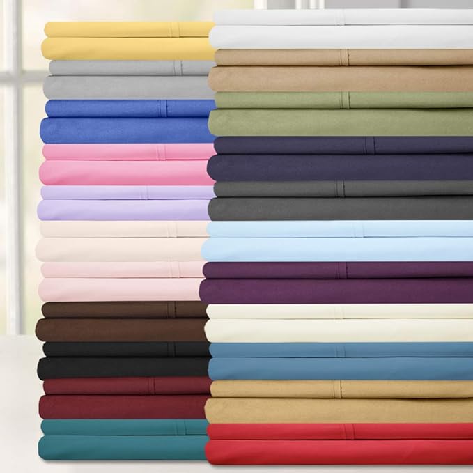 Sweet Home Collection 6 Piece 1500 Supreme Collection Brushed Microfiber Deep Pocket Sheet Set-2 Extra Pillow Cases, Great Value, Split King, Beige