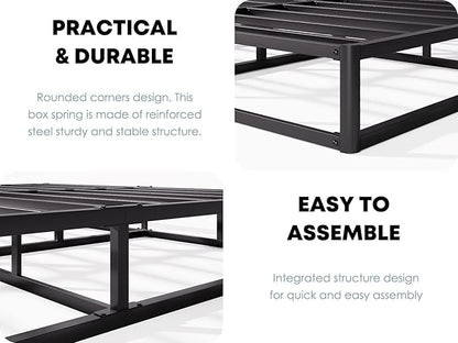 Full Box Spring 5 Inch Low Profile Heavy Duty Metal Frame Mattress Foundation Boxspring, Quiet Noise-Free,Easy Assembly