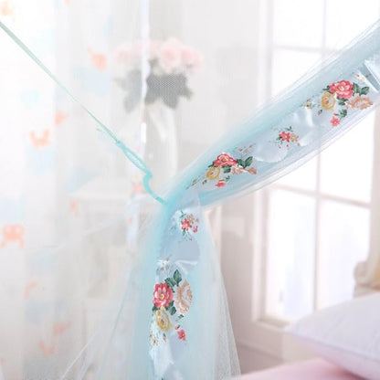 Canopy Bed Curtains Full - 4 Corner Canopy for Beds, Bed Canopy for Girls Adults, Bedroom Decor (Full Size, Light Blue)