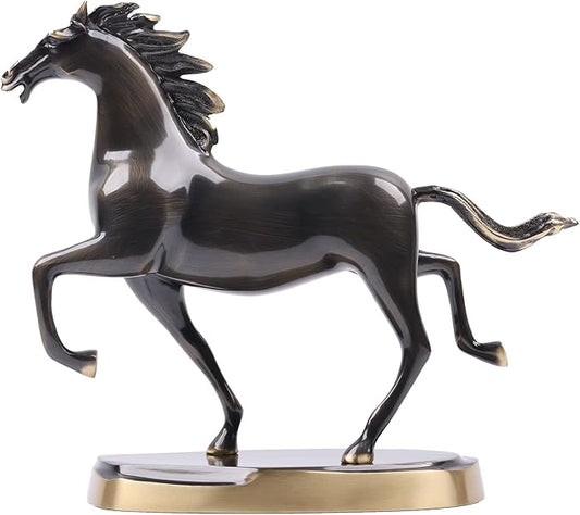 Brass Running Horse Statue Handmade Horse Figurines, Scandinavian Luxury Office Living Room Decor Horse Art Sculpture Animals - For Desktop Coffee Table Shelves Entrance Tables Fireplaces Decor