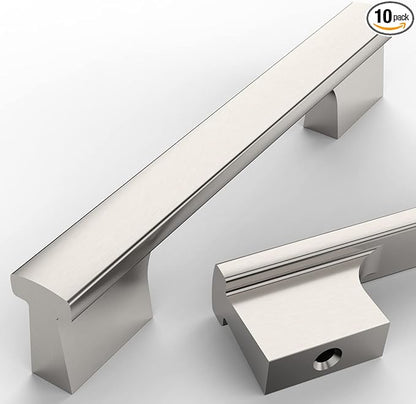 Asidrama 10 Pack 3.75 Inch(96mm) Brushed Satin Nickel Kitchen Cabinet Handles, Cabinet Pulls Kitchen Cabinet Hardware for Cupboard Drawer Pulls