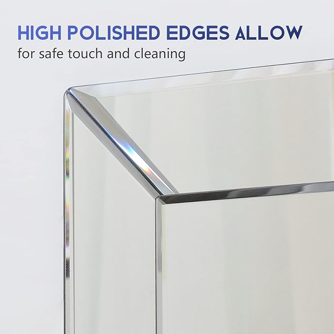 Pregaspor Wall Mirror for Bathroom, 24" x 36" Rectangular Frameless Vanity Mirror, Polished Beveled for Over Sink