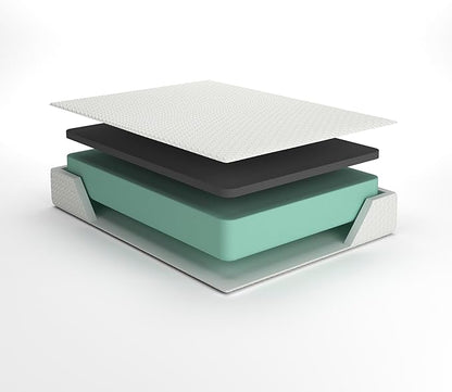 Signature Design by Ashley Twin Size 8 Inch Medium Firm Charcoal Gel & Green Tea Infused Memory Foam Mattress for Pressure Relief, Fiberglass Free, Mattress In A Box