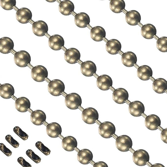 Vinaco Pull Chain Extension, 2 Pack 36 inch Fan Chain Extender with 6 Strong Matching Connectors, Strong Bearing & Rustproof #6 Size Pull Chain for Ceiling Fan Pull Chain