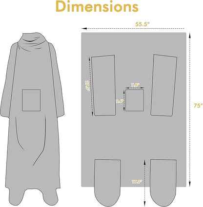 Catalonia Xmas Dwarfs Wearable Blanket with Sleeves and Foot Pocket – Ultra-Soft Warm Fleece Long Throw Snuggly Blanket for Sleeping & TV Time – Cozy Christmas Gift for Women & Men