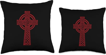 Nordic Scandinavian Legends Old Norse Mythology Celtic Cross Throw Pillow