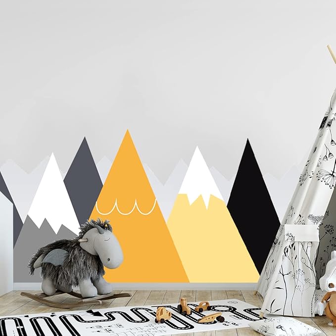 Children's Wall Sticker for Baby Room Decoration – Giant Scandinavian Mountains Licaka – H120 x L180 cm
