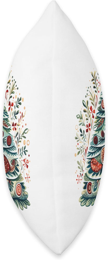 Scandinavian Nordic Winter Boho Christmas Tree Women Throw Pillow