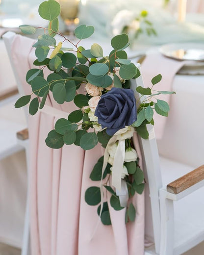 JOYLEX Artificial Flowers Realistic Roses, Real Looking Fake Roses with Stem for DIY Wedding Bouquets Centerpieces Bridal Shower Party Home Romantic Decorations (Navy Blue, Regular 3" - 200pcs)