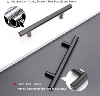 homdiy 3.5in Cabinet Pulls Black - HD201BK Matte Black Cabinet Hardware 25 Pack Black Handles for Cabinets Vintage Cabinet Handles and Drawer Pulls