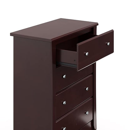 Storkcraft Crescent 4 Drawer Chest (Espresso) – GREENGUARD Gold Certified, Easy-to-Match Chest of Drawers for Nursery and Kids Bedroom, Dresser Organizer for Children’s Bedroom