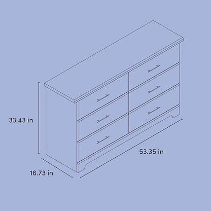 Storkcraft Brookside 6 Drawer Double Dresser (White) – GREENGUARD Gold Certified, Dresser For Nursery, Kids, Chest Of Drawers