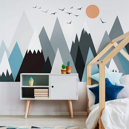 Ambiance Stickers Scandinavian Parka Mountains Wall Decals, DIY Home Decor, Peel and Stick Removable Stickers, Waterproof and Self Adhesive Wall Art - H115 x L230 CM