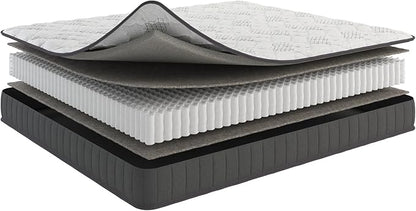 Ottomanson Queen 9" Hybrid Mattress - Rock Hard Feel - Made in USA - Individually Pocketed Coils & CertiPUR-US Foam - Fiberglass-Free - Bed in a Box