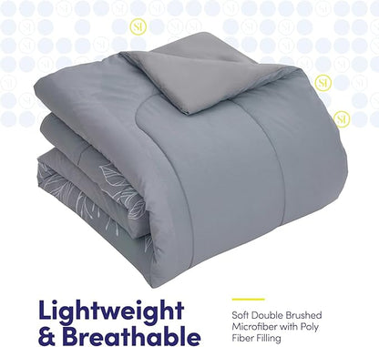 Sweet Home Collection 7 Piece Comforter Set Bag Solid Color All Season Soft Down Alternative Blanket & Luxurious Microfiber Bed Sheets, Florence, Full