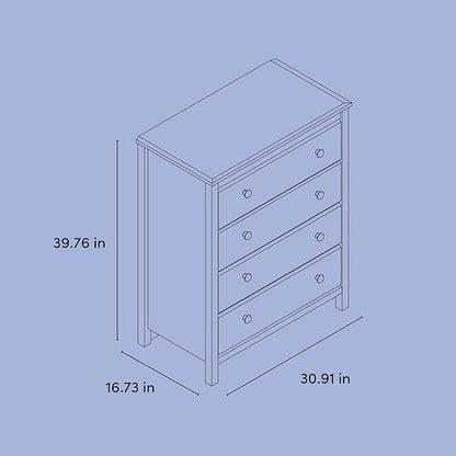 Storkcraft Alpine 4 Drawer Chest (White) – GREENGUARD Gold Certified, Dresser For Nursery, 4 Drawer Dresser, Kids Dresser, Nursery Dresser Drawer Organizer, Chest of Drawers